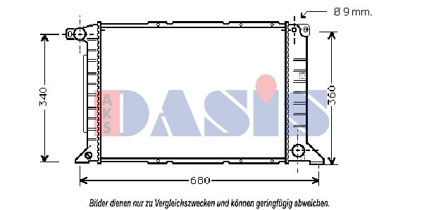 AKS DASIS Радиатор, охлаждение двигателя 250360N